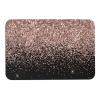 Black Rose Gold Blush Pink Glitter Glam Bath Mat Non-Slip Quick Drying Floor Mat Super Absorbent Fit Underdoor Mat for Shower Bathroom Sink Floor Rug 20x32 Inch view 1