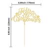 Gyufise 1Pcs Spanish Feliz Cumpleaos Cake Topper Glitter Happy Birthday Fiesta Cake Pick Feliz Cumpleaos Mexican Fiesta Birthday Cake Decoration Party Supplies Gold view 2