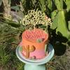 Gyufise 1Pcs Spanish Feliz Cumpleaos Cake Topper Glitter Happy Birthday Fiesta Cake Pick Feliz Cumpleaos Mexican Fiesta Birthday Cake Decoration Party Supplies Gold view 4