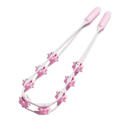 Rope Roller Massager Eight-Wheel Acupoint Massage Roller Fitness Equipment and Accessories for Belly Fat Leg Body Waist Abdomen(Pink)