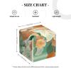 Pu Leather Cube Tissue Box Holders Modern Waterproof Square Tissue Box Cover Flower And Green Stripes Facial Paper Holder For Bathroom Kitchen Nightstand Office Home Decor view 3