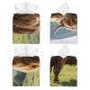 Pu Leather Cube Tissue Box Holders Modern Waterproof Square Tissue Box Cover Highland Cow Facial Paper Holder For Bathroom Kitchen Nightstand Office Home Decor view 2