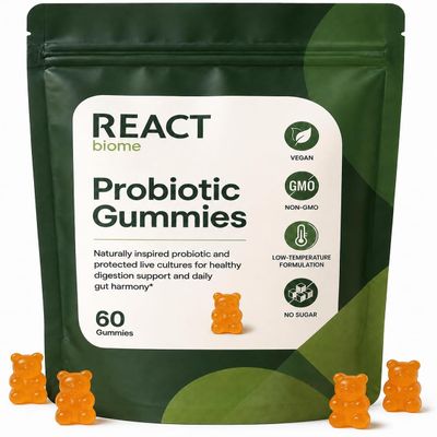 xsaucy React Biome Estrobolome Gummies,Probiotic Gummies,60 Count