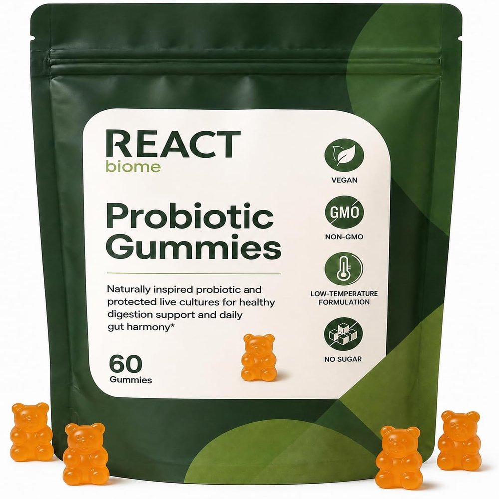 xsaucy React Biome Estrobolome Gummies,Probiotic Gummies,60 Count