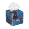 Pu Leather Cube Tissue Box Holders Modern Waterproof Square Tissue Box Cover Christmas Facial Paper Holder For Bathroom Kitchen Nightstand Office Home Decor view 1