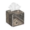 Pu Leather Cube Tissue Box Holders Modern Waterproof Square Tissue Box Cover Gray Square Facial Paper Holder for Bathroom Kitchen Nightstand Office Home Decor view 1