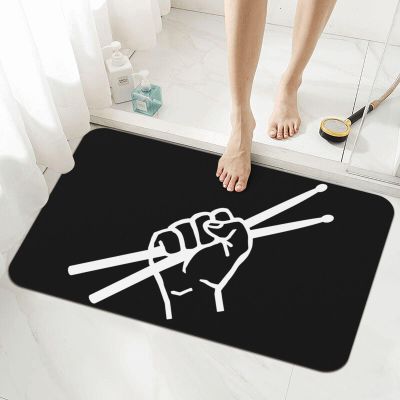 GizmoBox Drumsticks Drummer Bath Mat Rugs 15.7x23.6 in,Diatomaceous Earth Bathroom Rug Fit Rubber Non-Slip Absorbent Mat