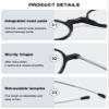ABETOS Folding Reading Glasses Men Women Round Portable Blue Light Readers Pocket Wallet Eyeglasses w/Zipper Case, Two pairs+2.5 view 3