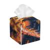 Pu Leather Cube Tissue Box Holders Modern Waterproof Square Tissue Box Cover Eiffel Tower Facial Paper Holder For Bathroom Kitchen Nightstand Office Home Decor view 1