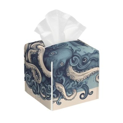 Pu Leather Cube Tissue Box Holders Modern Waterproof Square Tissue Box Cover And Friends Facial Paper Holder For Bathroom Kitchen Nightstand Office Home Decor