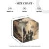 Pu Leather Cube Tissue Box Holders Modern Waterproof Square Tissue Box Cover Chinese Landscape Style Facial Paper Holder For Bathroom Kitchen Nightstand Office Home Decor view 3