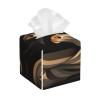 Pu Leather Cube Tissue Box Holders Modern Waterproof Square Tissue Box Cover Wood Carving Horse Facial Paper Holder For Bathroom Kitchen Nightstand Office Home Decor view 1