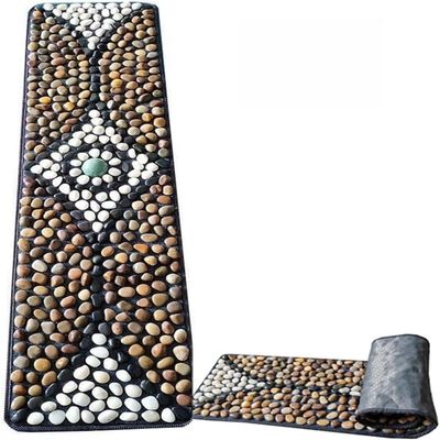 Foot Massage Mat, Rock Mat for Feet, Stone Foot Acupressure Mat with Coral Fleece and Pebbled Design for Relaxation and Health