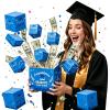 2026 Graduation Explosion Pop Gift Box, Surprise Bounce Cash Box Grad Party Gift Bag Set, Graduation Explosion Gift Box, Surprise Pop Up Gift Box Money Graduation, DIY Graduation Party Gift Idea (18Pcs Blue) view 1