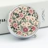 Floral Pink White Green Leaves Small Metal Pill Box, Round 3 Compartment Pill Case for Pocket and Purse, Portable Travel Medicine Organizer Container for Vitamins, Supplements & Fish Oil view 4