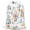 DSHFG Blue Bear Baby Shower Drawstring Gift Wrap Bags, Birthday Drawstring Canvas Gift Bags, Small Happy Birthday Bag for Gifts, Baby Shower Gender Reveal Decorations, 10x13 Inch view 1