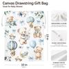 DSHFG Blue Bear Baby Shower Drawstring Gift Wrap Bags, Birthday Drawstring Canvas Gift Bags, Small Happy Birthday Bag for Gifts, Baby Shower Gender Reveal Decorations, 10x13 Inch view 2