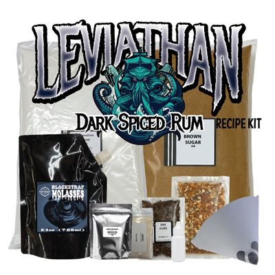 TAPCRAFT LEVIATHAN Dark Spiced Rum Recipe Kit, 5 Gallon Sugar & Molasses Wash with Real Botanicals & Natural Flavors, for Home Brewing & Distilling, Moonshine Making