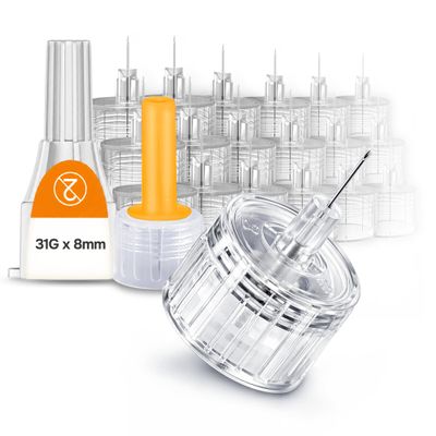 ONE-CARE Pen Tips 31G x 8mm (5/16"),Twist-On Design Thin-Wall, 100 Box