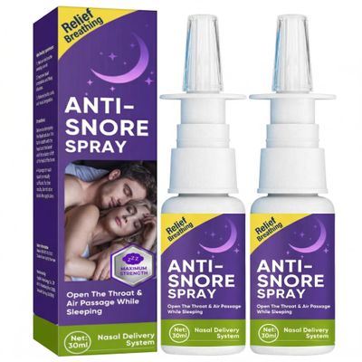 Anti Snoring Nasal Spray Fast Helps Open Throat & Air Passage While Sleeping, Effective Snoring Solution for Better Breathing Comfort & Peaceful Sleep-2Pack
