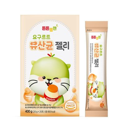 Fruit Flavored Jelly Sticks for Kids, Fruit Flavored Snack, Individually Packed Essential Nutrients Snack for Outdoors Travel School Home, 1 Pack 14.11 oz, 0.7oz (20g) x 20ea (Yogurt, 20 Sticks)