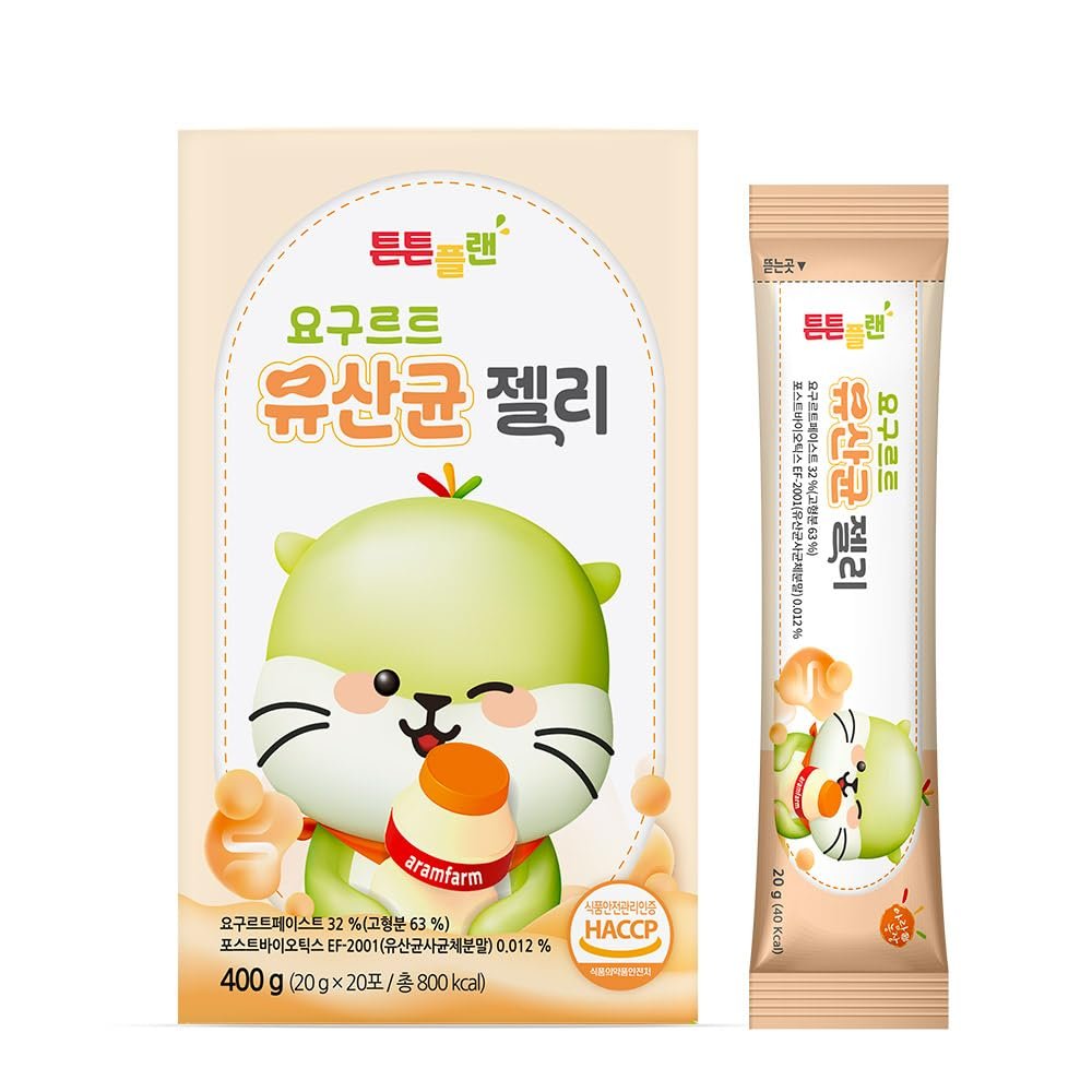 Fruit Flavored Jelly Sticks for Kids, Fruit Flavored Snack, Individually Packed Essential Nutrients Snack for Outdoors Travel School Home, 1 Pack 14.11 oz, 0.7oz (20g) x 20ea (Yogurt, 20 Sticks)