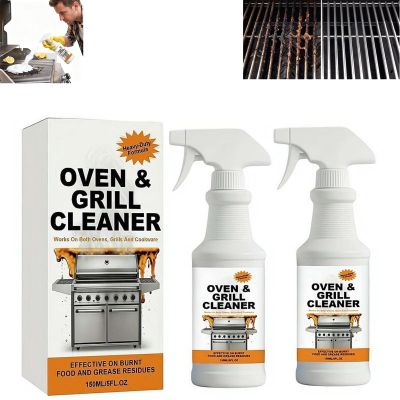 Oven and Grill Cleaner,Oven Rack & Grill Cleaner,Heavy Duty Degreaser for Ovens, Grills Grates, Stovetop & Countertops, BBQ & Kitchen Surfaces,Fast Acting,Eliminates Thick Grease & Build Up (2 Set)