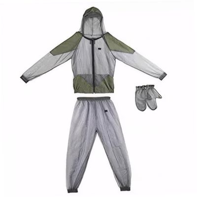 Jorzer Mosquito Suit Translucent Breathable Anti Mosquito Clothing with Zipper - Jacket Hood & Pants & Gloves Lightweight Mesh Clothing for Protecting Hunting Fishing Men Women XL Summer Sport.