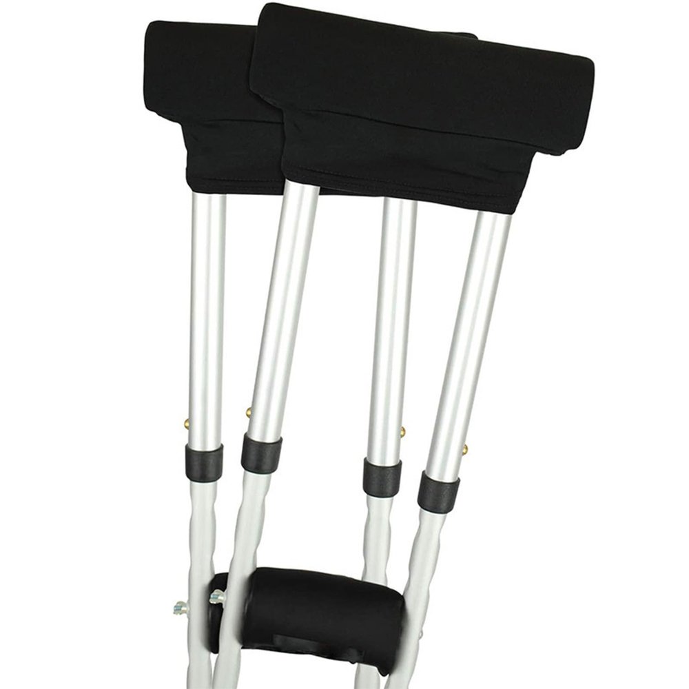 Linyuir Underarm Cushion Pads and Handle Covers for Crutches Comfortable Armpit Support Crutch Accessories Black One Size