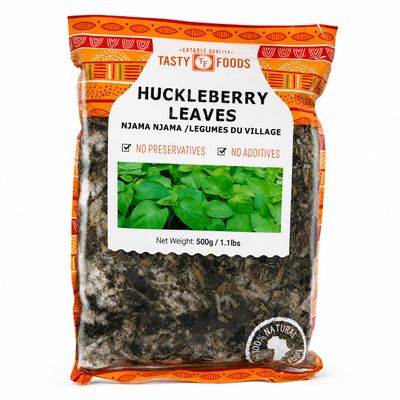 African Frozen Huckleberry Leaves 500g (1.1 lbs) Premium Njama Vegetable, African Leafy Greens for Traditional Soups & Stews, Fresh Frozen Vegetables, Authentic Cameroonian Cooking Ingredient