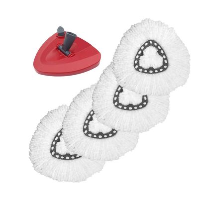 FENNIDICE Replacement Compatible for O-Cedar/Vileda Easywring 1-Tank System, Microfiber Mop Refills, Scrub Brush, Base & Mop Stick
