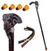 Wooden Elephant for The Double Festival Walking Canes, with Cane Strap and 4 Removable Anti Slip Scepter, Men Womens Luxury Stick 90cm view 1