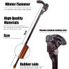 Wooden Elephant for The Double Festival Walking Canes, with Cane Strap and 4 Removable Anti Slip Scepter, Men Womens Luxury Stick 90cm view 3