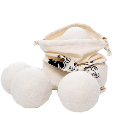 Tomotato 6 Pcs Wool Laundry Balls, Reusable Natural Fabric Softener Wool Dryer for Speeding Up Dry Time, Dryer Balls