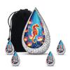 Remembrate Ocean Seahorse Keepsake Urn for Ashes - 3 Inch Blue 4 Small Set Cremation Memorial Urn for Human Ashes Adults - Cremation Burial Urns for Husband and Wife 10 Inch view 1