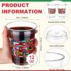 LemonRoad 50 Pcs 12 oz International World Flags Cups Bulk Clear World Flags Plastic Disposable Cups Party Decoration for Travel Trip Around the Globe Birthday Family Christmas Decorations Supplies view 3