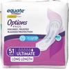 Equate Options Women's Incontinence Pads, Ultimate Absorbency, Long Length (51 Count) with IncrediShop Gift Bookmark view 1