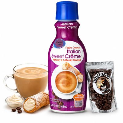 Italian Sweet Crme Coffee Creamer 32 fl oz Bottle, Sweet and Creamy Liquid Creamer with D.A. Coffee Whole CoffeeBean (Italian Sweet Crme) Coffee