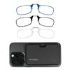 Always With You by ThinOptics 3 Pack Slim Reading Glasses + 1 Black Case that Sticks to Your Phone - Ultra-Thin Armless Pocket Readers - Red, Clear & Blue, 2.0x view 1