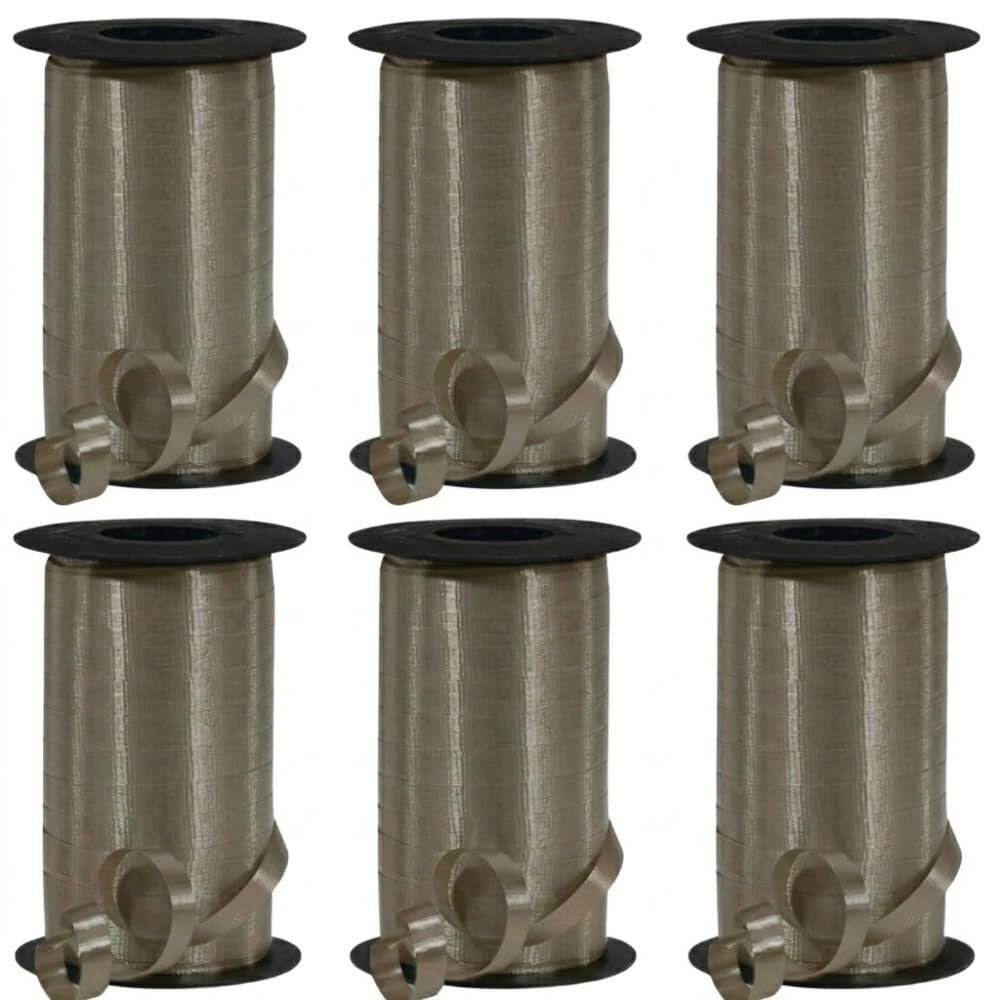 PMU 1500 Yards x 3/8in Espresso Brown Crimped Curling Ribbon String for Gift Wrapping Ribbon Balloon String Birthday Celebration Party Presents Decor, Festival Art Craft Accessories (6-250 Yard Rolls)