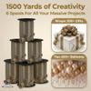 PMU 1500 Yards x 3/8in Espresso Brown Crimped Curling Ribbon String for Gift Wrapping Ribbon Balloon String Birthday Celebration Party Presents Decor, Festival Art Craft Accessories (6-250 Yard Rolls) view 2
