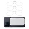 Always With You by ThinOptics 3 Pack Slim Reading Glasses + 1 White Case that Sticks to Your Phone - Ultra-Thin Armless Pocket Readers - Clear, 1.0x view 1