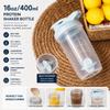 ChezMax Shaker Bottle for Protein Powder (BPA free),PP5 Leakproof Mixer Cup with Built-In Mixing Blade, Portable Workout Shaker for Protein, Smoothies & Supplements (Grey/Clear, 16 Ounces) view 4