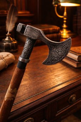 Handmade Solid Brass Head Handle Wooden Walking Stick Cane Gift 3 Fold 37 Inch