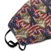 Women Men Warm Face Scarf Mask Face Scarf Dust Proof Windproof Mouth Cover, Red White Blue Stars American Flag Cat Mouth Protection for Outdoors Home and Daily Use view 3