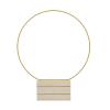 shamjina Metal Floral Hoop Round with Wooden Box Base Crafts Floral Wreath Gold Wreath Ring for Baptism Party Tabletop Decoration view 1