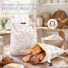 VIS'V Rustic Linen Cotton Beeswax Bread Bags with Zippper, Large, 2 Pcs view 2