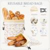 VIS'V Rustic Linen Cotton Beeswax Bread Bags with Zippper, Large, 2 Pcs view 4