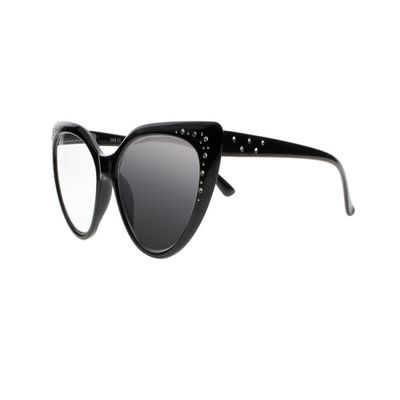 SightPerk Womens Cat Eye Rhinestones Far and Near Dual use,Progressive Multifocal Photochromic Reading Glasses (Black, 2.75, x)