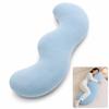 Adult Body Pillow, Mountain-Shaped Side Sleep Full-Body Pillow, Bed Long Body Pillow, Hug Pillow with Removable and Washable Cover, Support roll Pillow, Full-Body Support for Sleep (Blue, 31.5in) view 1